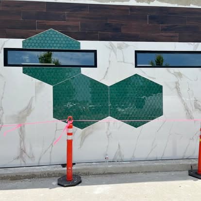 Bespoke tile mural and custom design work in Costa Mesa commercial project